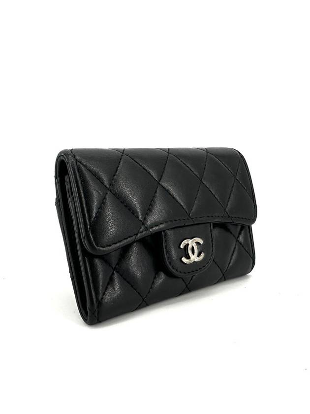 Lambskin silver flap card wallet - CHANEL - BALAAN 4