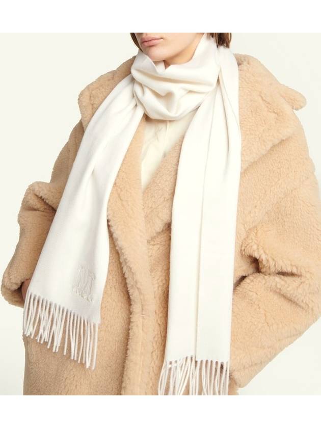 Women's Wsdalia Fringe Cashmere Muffler Ivory - MAX MARA - BALAAN 4