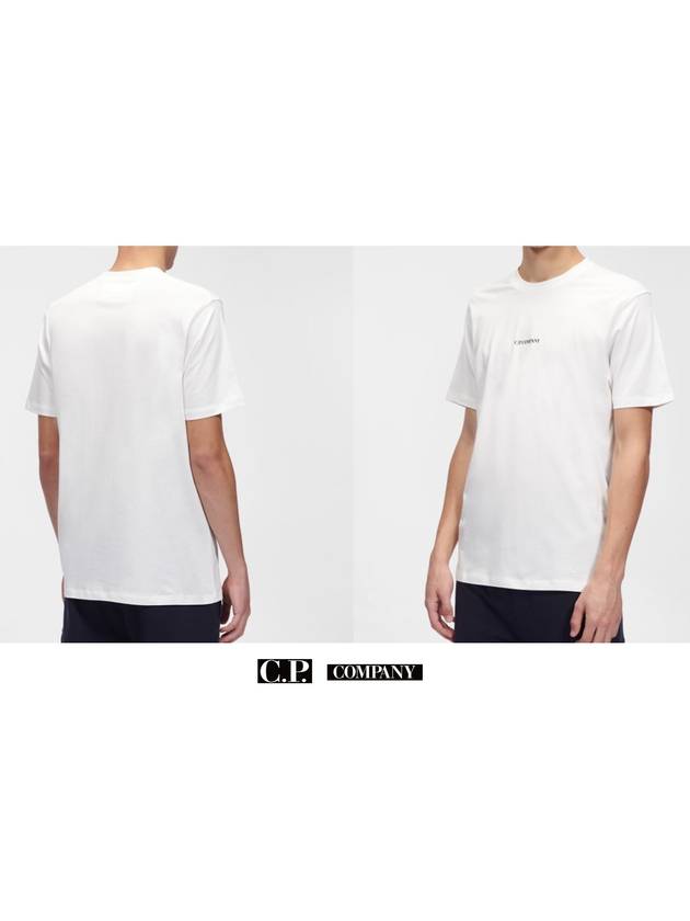 Logo Print Cotton Short Sleeve T-Shirt White - CP COMPANY - BALAAN 4