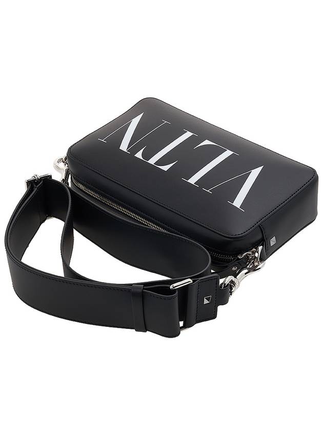 Garavani VLTN logo leather cross bag black - VALENTINO - BALAAN 5