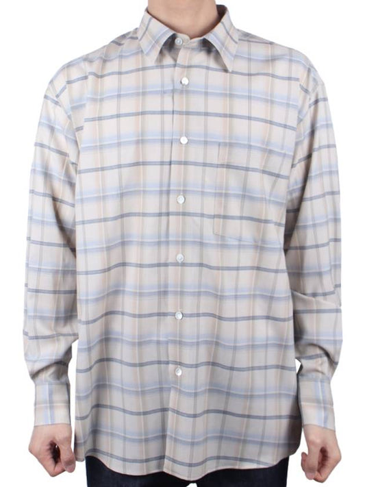 24SS Men's Super Light Wool Check Shirt Light Beige A24SS01LC LIGHTBEIGE - AURALEE - BALAAN 2