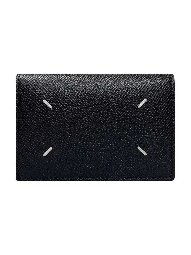 Stitched Bi-Fold Leather Card Wallet Black - MAISON MARGIELA - BALAAN 2