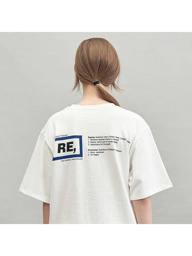 RE Rectangle Short Sleeve T-Shirt Blue White - REPLAYCONTAINER - BALAAN 1