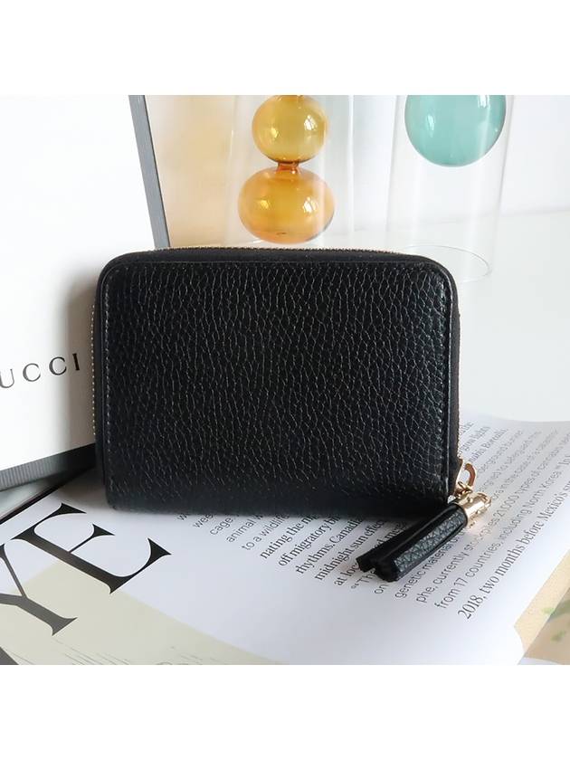 Soho Zipper Tassel Half Wallet Black - GUCCI - BALAAN 6