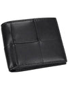 Men's Intrecciato Half Wallet Black - BOTTEGA VENETA - BALAAN 3