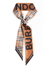 Vintage Check Logo Print Silk Skinny Reversible Scarf Archive Beige - BURBERRY - BALAAN 2