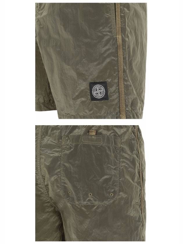 Logo Patch Nylon Metal Swim Shorts Green - STONE ISLAND - BALAAN.