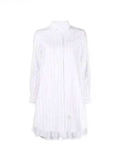 Pleated Back Striped Oxford Short Dress - THOM BROWNE - BALAAN 2