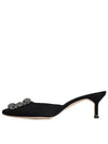 Hangisimu Satin Mules Black - MANOLO BLAHNIK - BALAAN 3