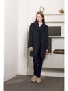 Surf clam WOOL Coat Chacoal Surf clam wool single coat charcoal - VIBEREEN - BALAAN 10