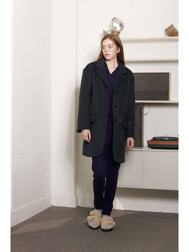 Surf Clam Wool SIngle Coat Chacoal - VIBEREEN - BALAAN 10