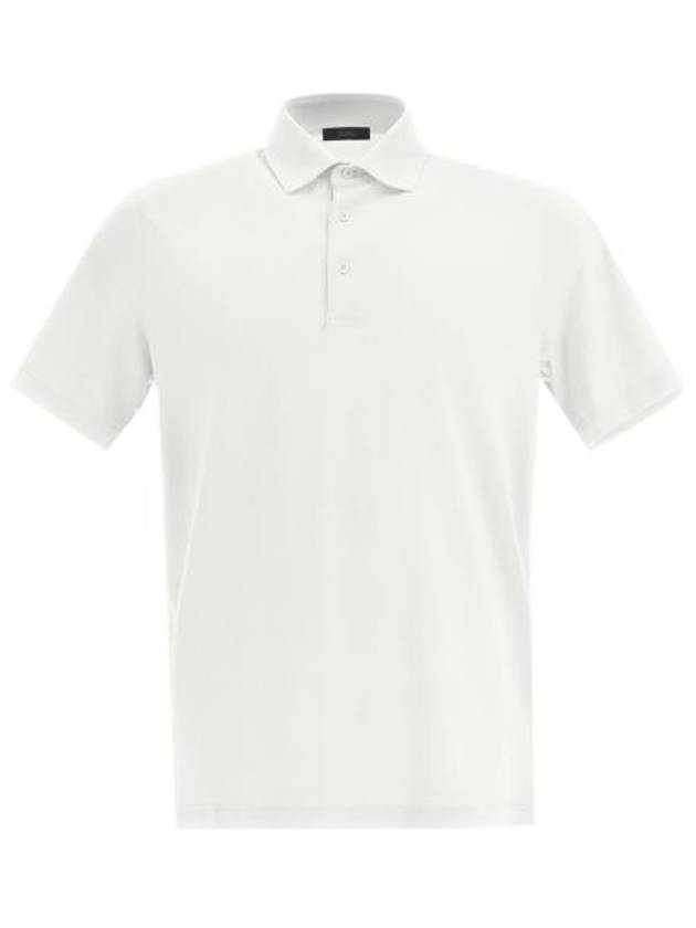 Short Sleeve Cotton Pk Shirt White - HERNO - BALAAN 1