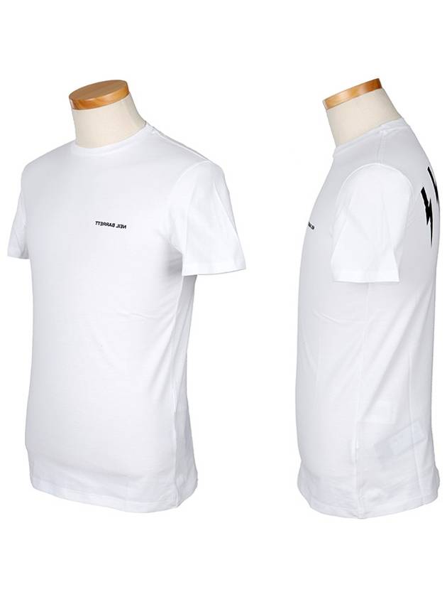 Lightning Bolt Short Sleeve T-Shirt White - NEIL BARRETT - BALAAN 3