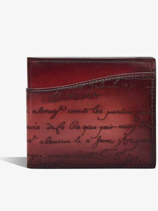 Macore Scritto Swipe Leather Wallet - BERLUTI - BALAAN 1