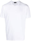 Men's Lyocell Round Neck Cotton Short Sleeve T-Shirt White - TOM FORD - BALAAN 1