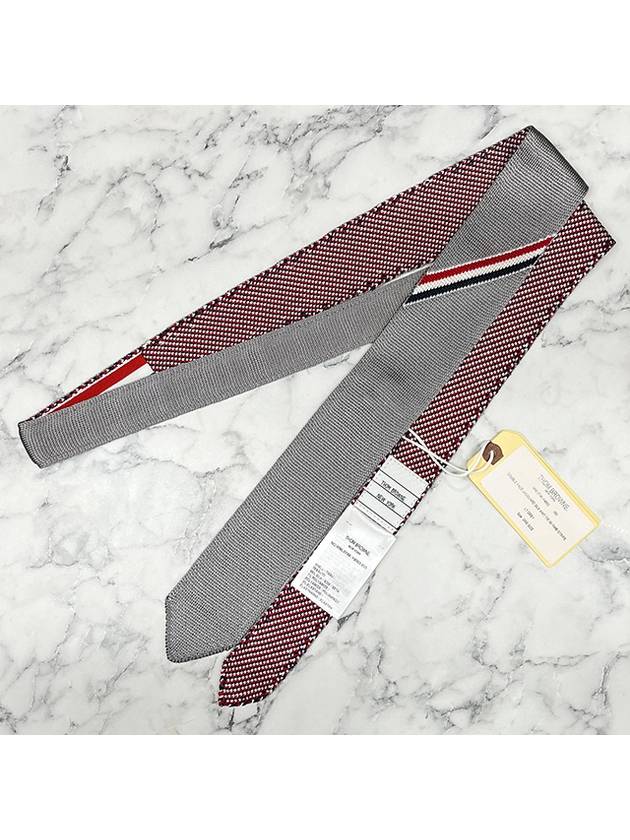 Double Face Silk Tie Grey - THOM BROWNE - BALAAN 6