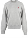 Cotton Heart Logo Sweatshirt Grey - AMI - BALAAN 2