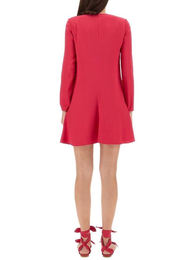 Red Valentino Crepe Envers Satin Dress - RED VALENTINO - BALAAN 3