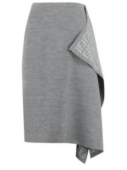 Skirt Grey Wool Skirt - FENDI - BALAAN 2