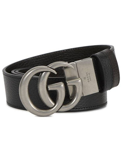 GG Marmont Reversible Leather Belt Black Brown - GUCCI - BALAAN 2