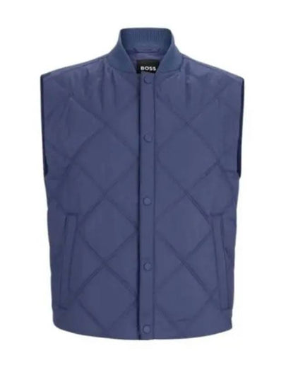 Diamond Quilted Water Repellent Vest Blue - HUGO BOSS - BALAAN 2