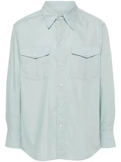 Western Poplin Long Sleeve Shirt Blue - LEMAIRE - BALAAN 2