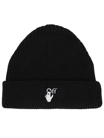 Logo embroidered wool beanie OMLC016F 21KNI001 - OFF WHITE - BALAAN 1