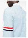 Men's Wool Relaxed Pullover Knit Top Light Blue - THOM BROWNE - BALAAN 4