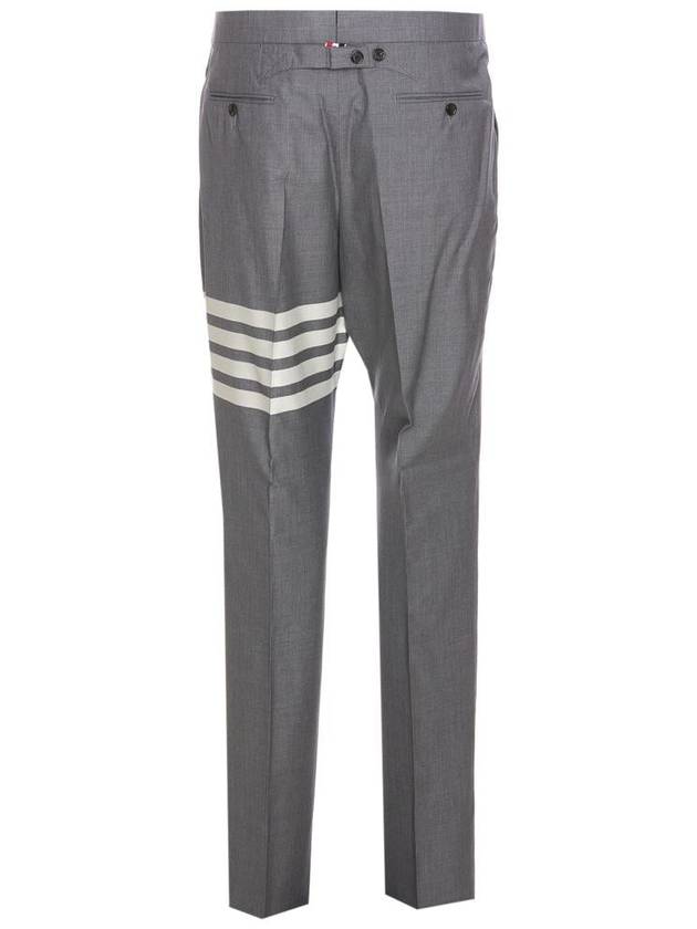 Diagonal Plain Weave Classic Wool Slacks Medium Grey - THOM BROWNE - BALAAN 3