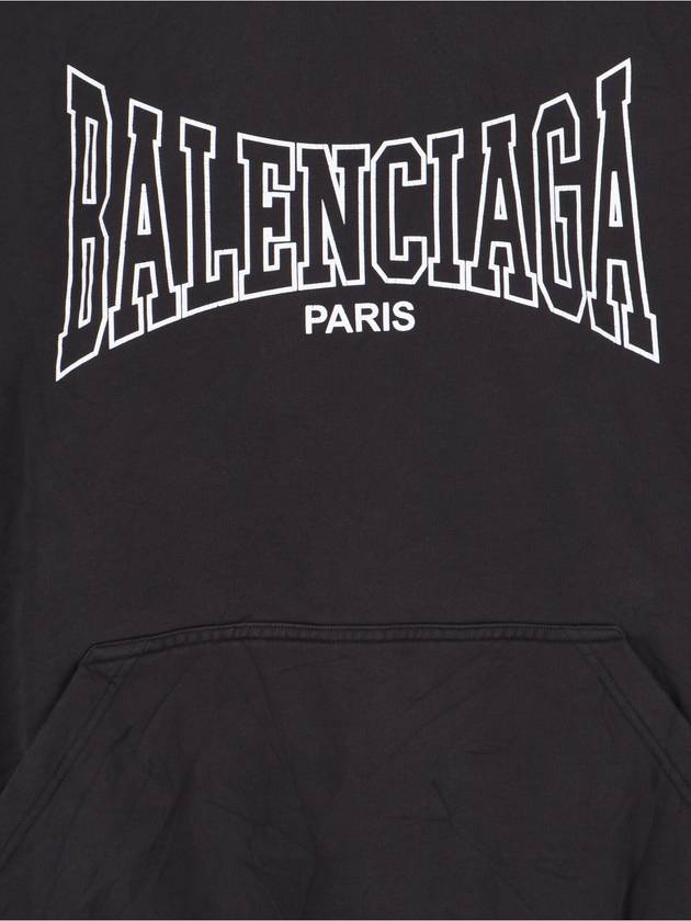 Paris Logo Print Hoodie Black - BALENCIAGA - BALAAN 4