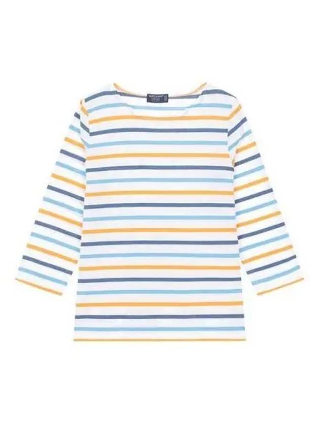 Women s Galati Multi Stripe Long Sleeve T Shirt 8963 - SAINT JAMES - BALAAN 1