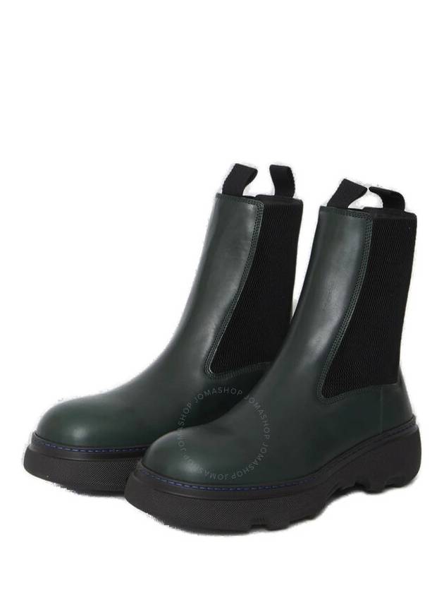 Creeper Leather Chelsea Boots Green - BURBERRY - BALAAN 3