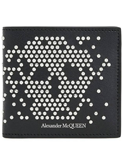 Studded Skull Bifold Half Wallet Black - ALEXANDER MCQUEEN - BALAAN 2