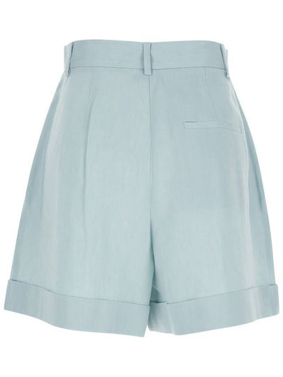 Light Blue Shorts With Pinces In Linen Blend Woman - ANDAMANE - BALAAN 2