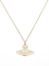 thin line short flat ORB pendant necklace gold - VIVIENNE WESTWOOD - BALAAN.