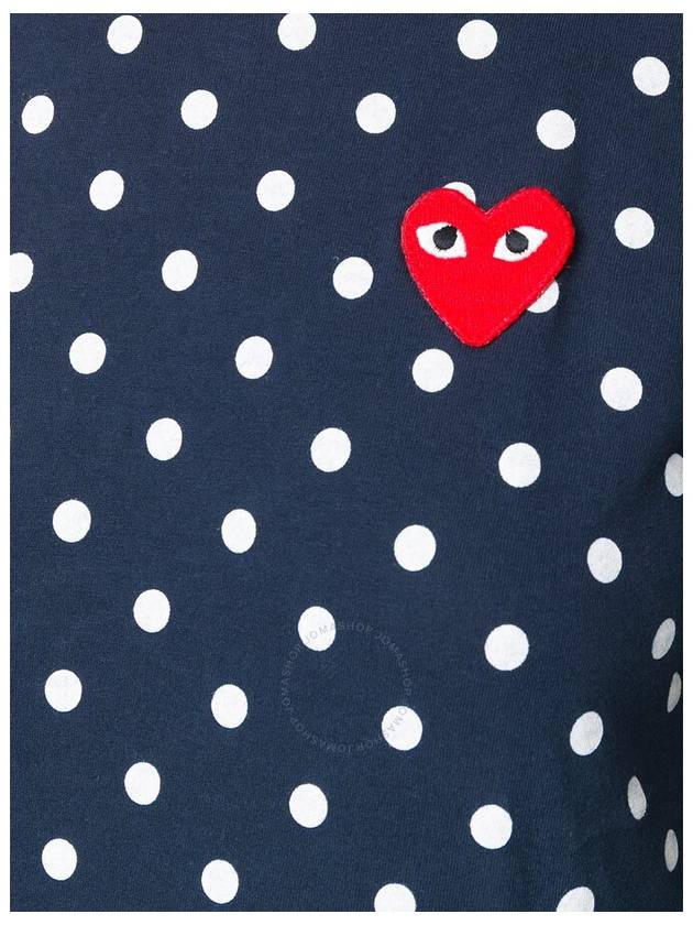 Women's Red Wappen Dot Long Sleeve T-Shirt P1 T165 2 Navy - COMME DES GARCONS PLAY - BALAAN 3