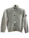 Kids Waffen Patch Wool Zip up Cardigan 10 12 Melange Gray 8116503Z1 V0M64 - STONE ISLAND - BALAAN 2