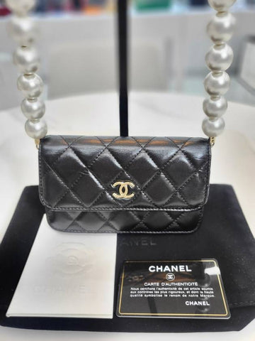 Pearl chain mini silver cross bag 31st unit AP1898 - CHANEL - BALAAN 1