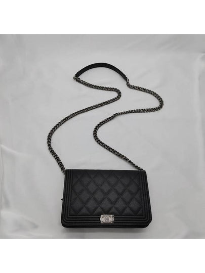 Boy  Cossbody Bag Grained Calfskin Ruthenium Black - CHANEL - BALAAN 2