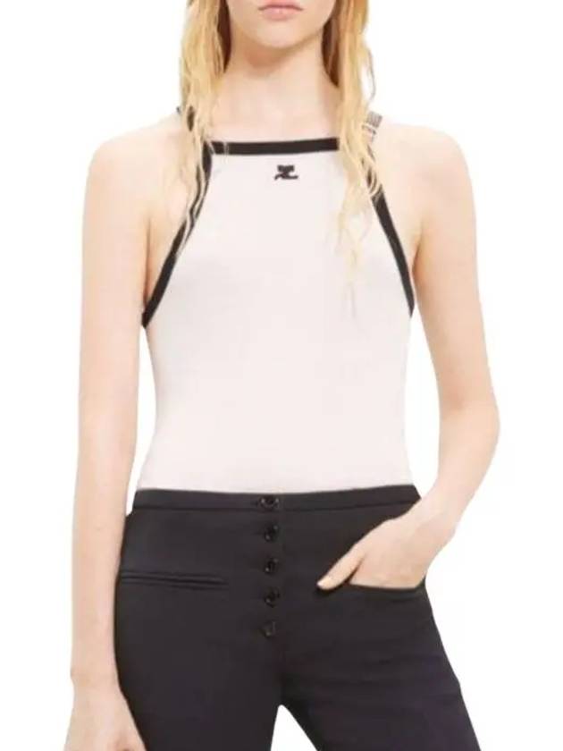 Buckle Contrast Sleeveless White - COURREGES - BALAAN 4