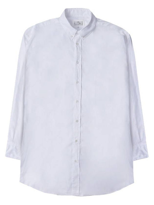 Oversized Fit Oxford Long Sleeve Shirt White - MAISON MARGIELA - BALAAN.