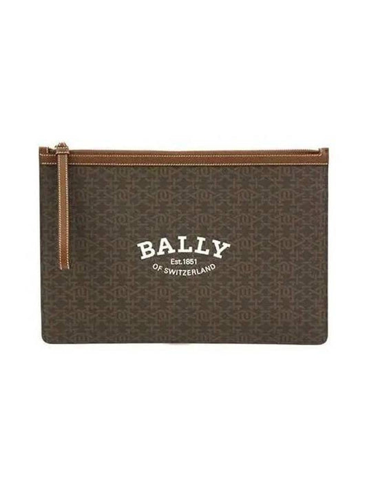 Bolis Large Clutch Bag Brown - BALLY - BALAAN.