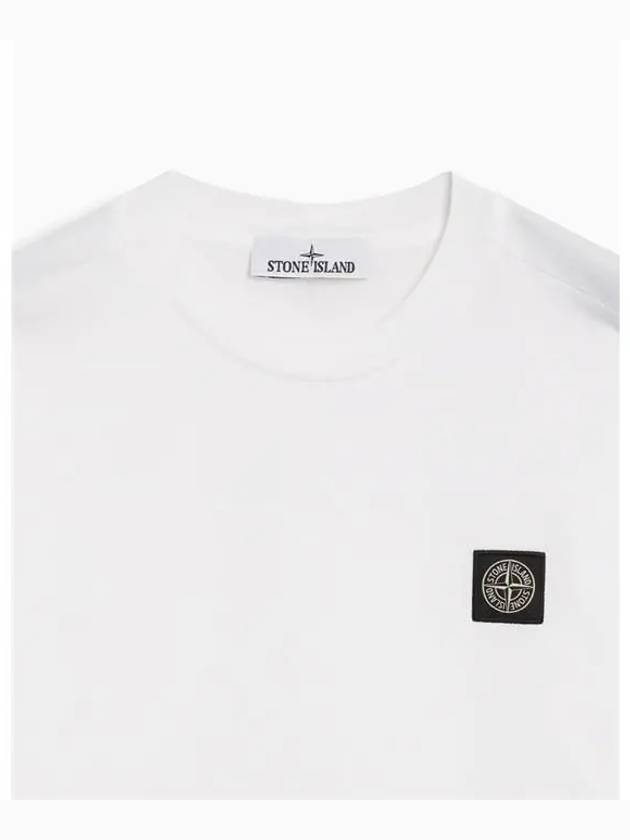 Logo Patch Short Sleeves T-Shirt White - STONE ISLAND - BALAAN 5