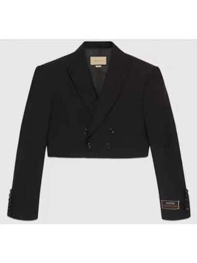 Wool Mohair Cropped Jacket Black - GUCCI - BALAAN 2