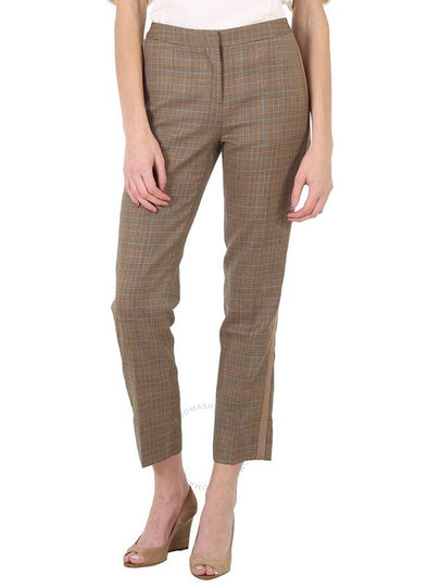 Houndsmooth Check Tailored Straight Pants Beige - BURBERRY - BALAAN 2