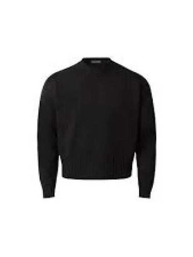 Cropped crew neck knit black UKS034KN0028001 1241628 - AMI - BALAAN 1