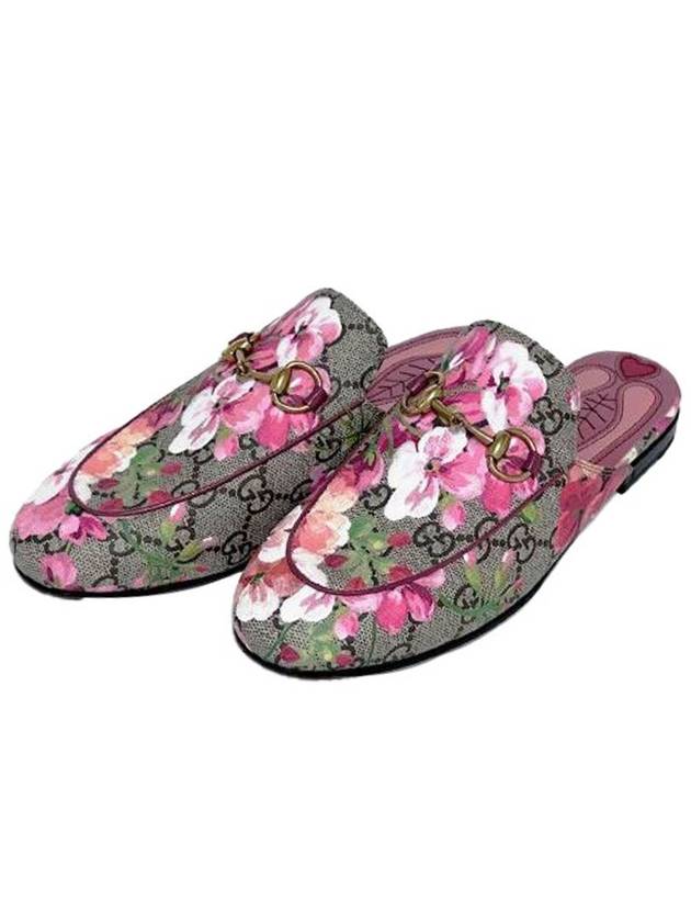 GG Supreme Blooms Canvas Flat Mule Pink - GUCCI - BALAAN 1