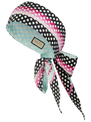 Polka Dot Print Silk Headscarf - GUCCI - BALAAN 1