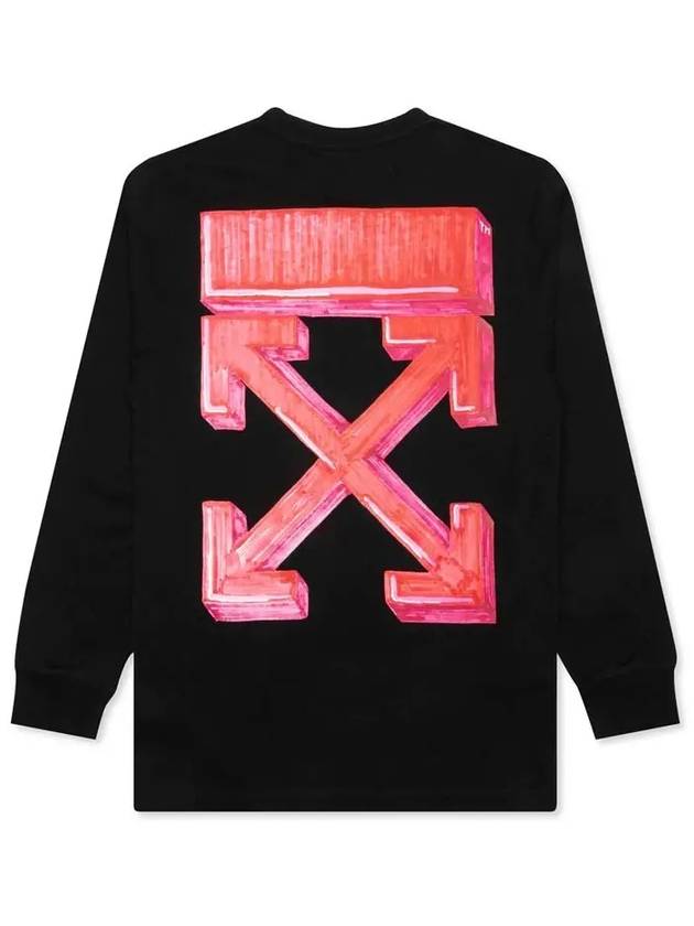 Marker Arrow Logo Long Sleeve T-Shirt Black - OFF WHITE - BALAAN 3