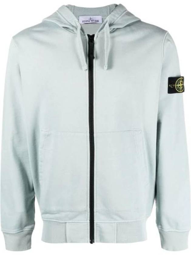 Wappen Patch Cotton Hooded Zip Up Sky Blue - STONE ISLAND - BALAAN 1